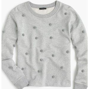 J. Crew Pom-pom Sweatshirt in Heather Grey